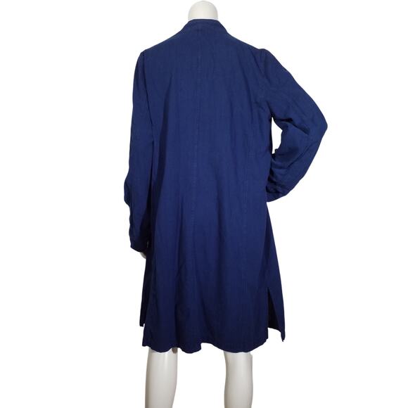 Eileen Fisher Organic Cotton Open Front Knit Cardigan Blue Size M - Picture 4 of 9